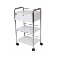 Beauty Trolley - White 1 Drawer, 2 Shelves